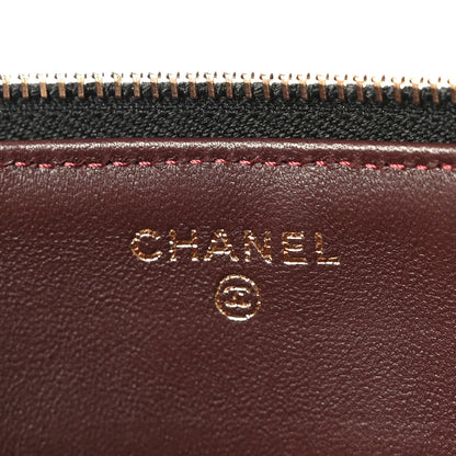 Chanel Lambskin Quilted Large Zipped Clutch Black 9 of 12