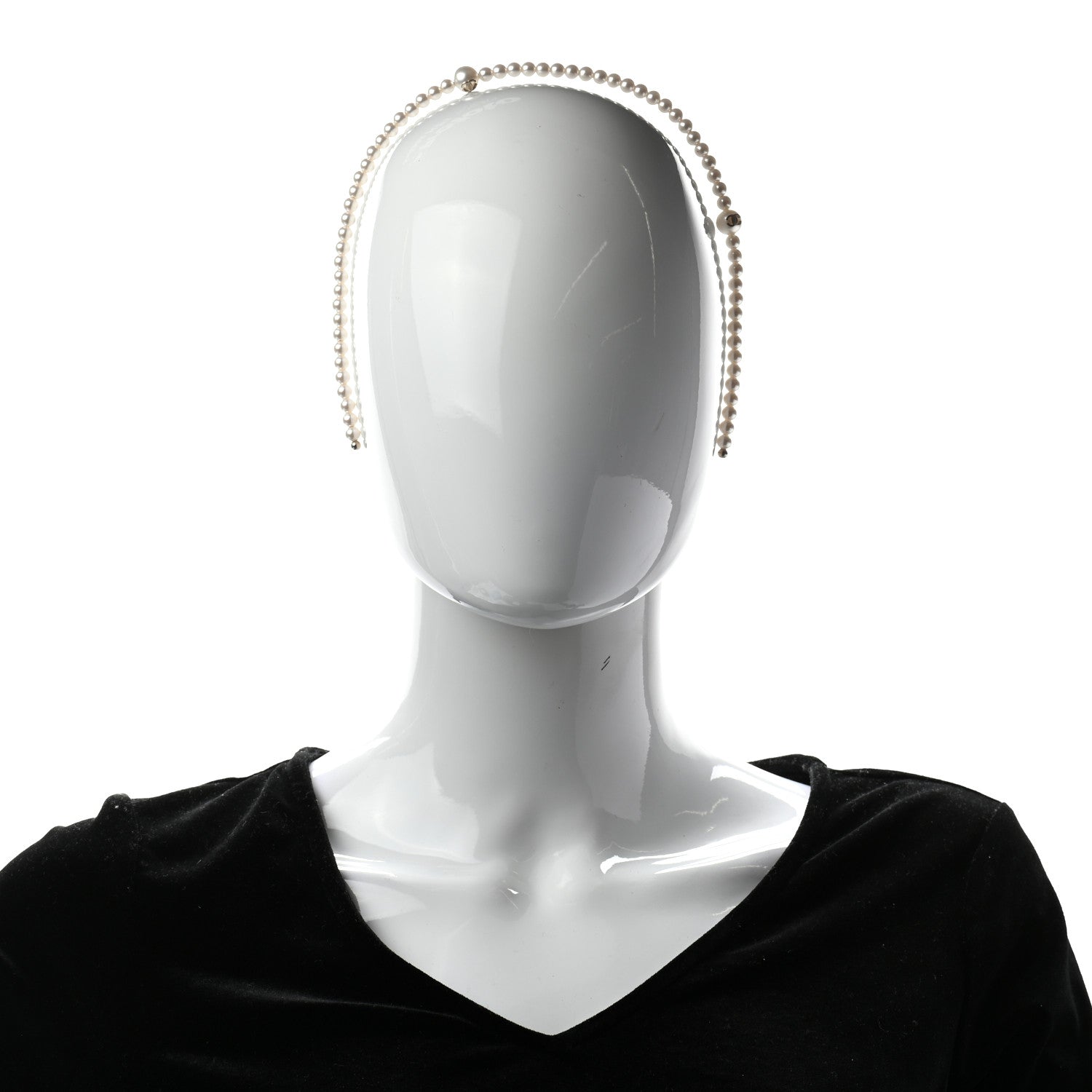 Chanel Pearl CC Headband Ivory 2 of 4