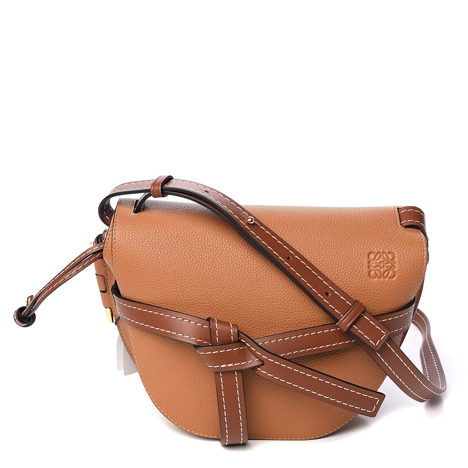 Loewe Grained Calfskin Small Gate Crossbody Bag Caramel Pecan 1 of 8