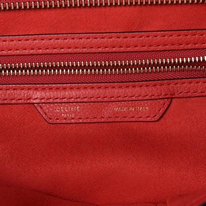 Celine Drummed Calfskin Mini Luggage Red 6 of 9