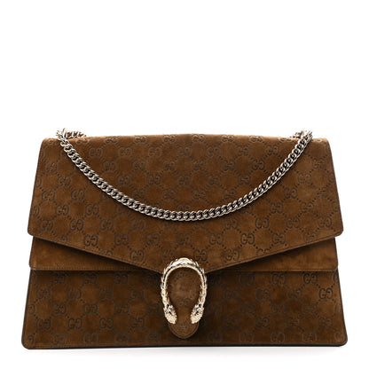 Gucci Suede GG Debossed Large Dionysus Shoulder Bag Brown 1 of 9