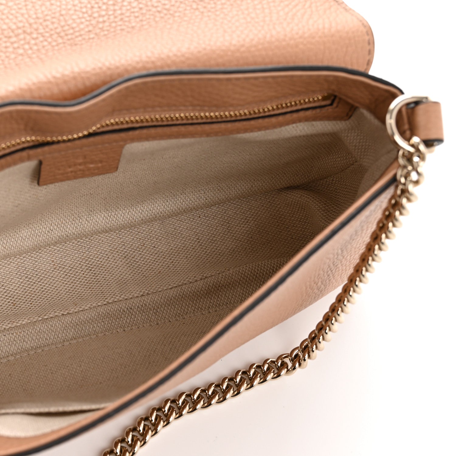 Gucci Pebbled Calfskin Medium Soho Flap Crossbody Camelia 5 of 11