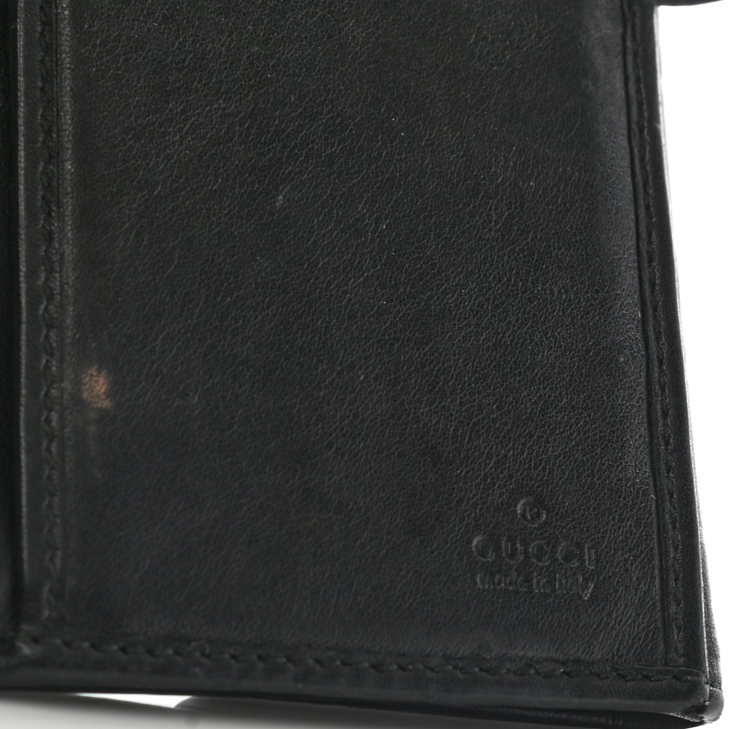Guccissima Margaux Calfskin Metal Bar Continental Flap Wallet Black