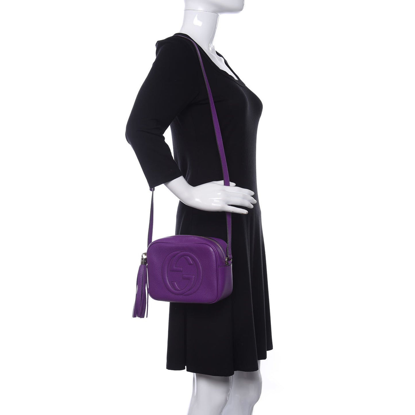 Pebbled Calfskin Small Soho Disco Bag Shine Purple