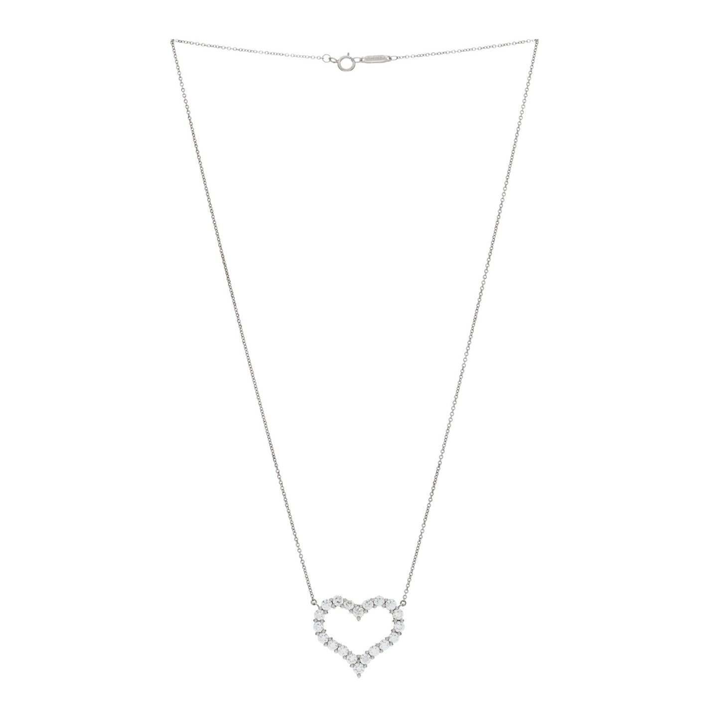 Platinum Diamond 1.96ctw Heart Pendant Necklace