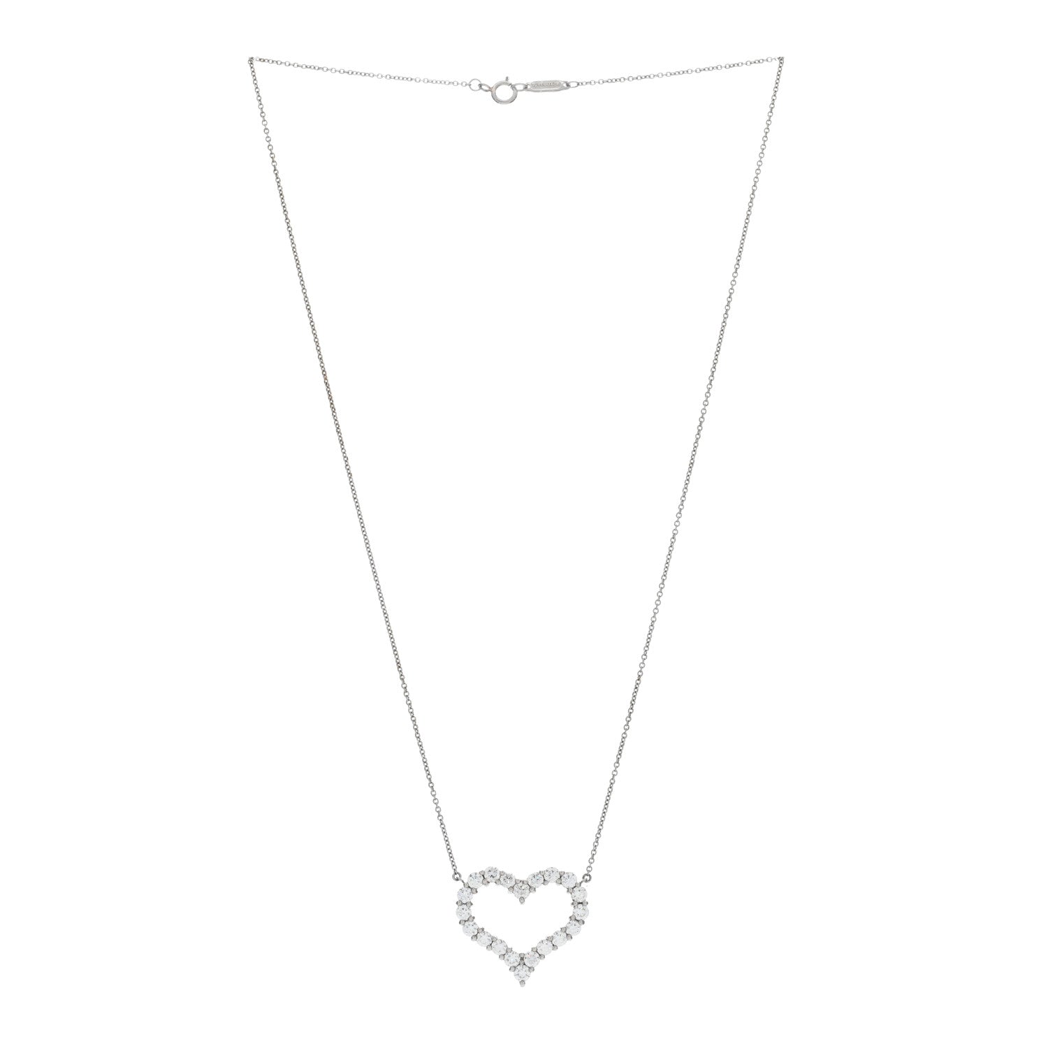 Tiffany Platinum Diamond 1.96ctw Heart Pendant Necklace 2 of 4
