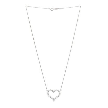 Tiffany Platinum Diamond 1.96ctw Heart Pendant Necklace 2 of 4