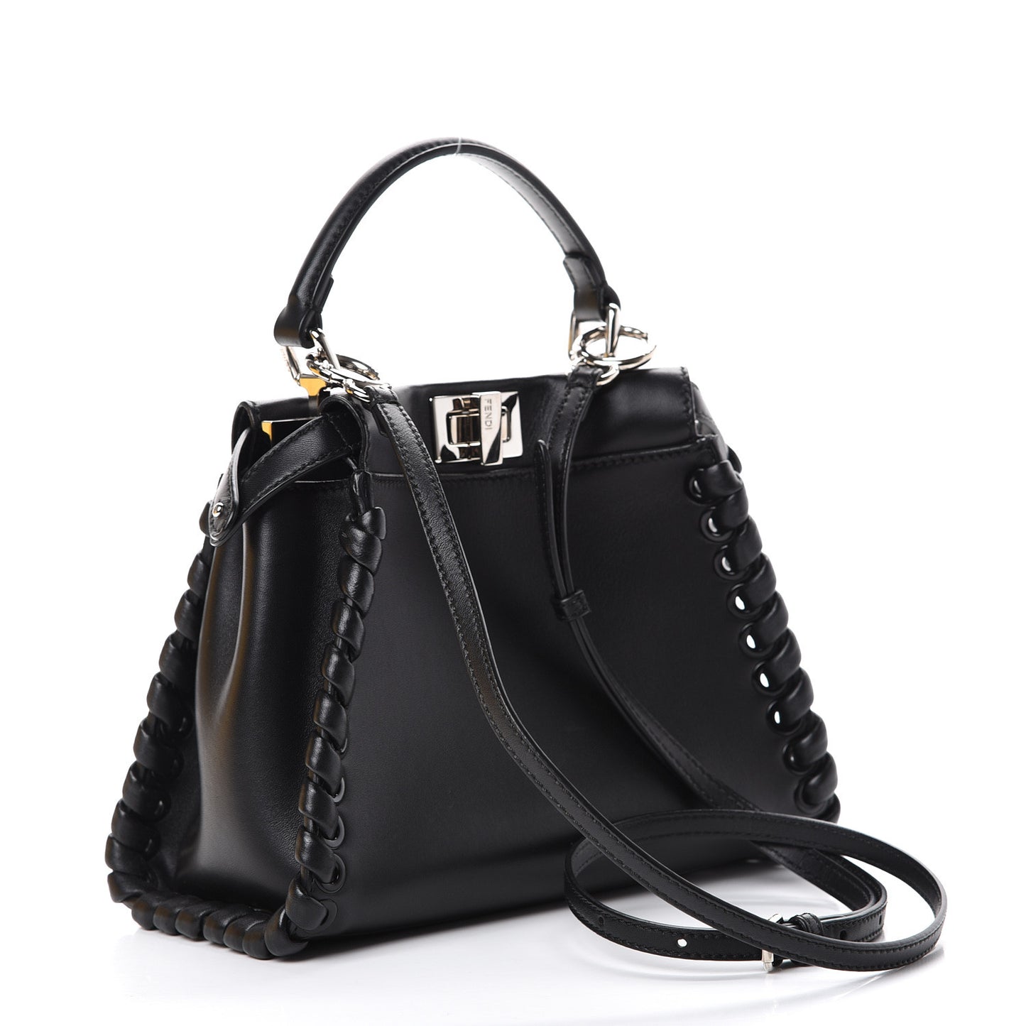 Nappa Lace Up Mini Peekaboo Iconic Satchel Black