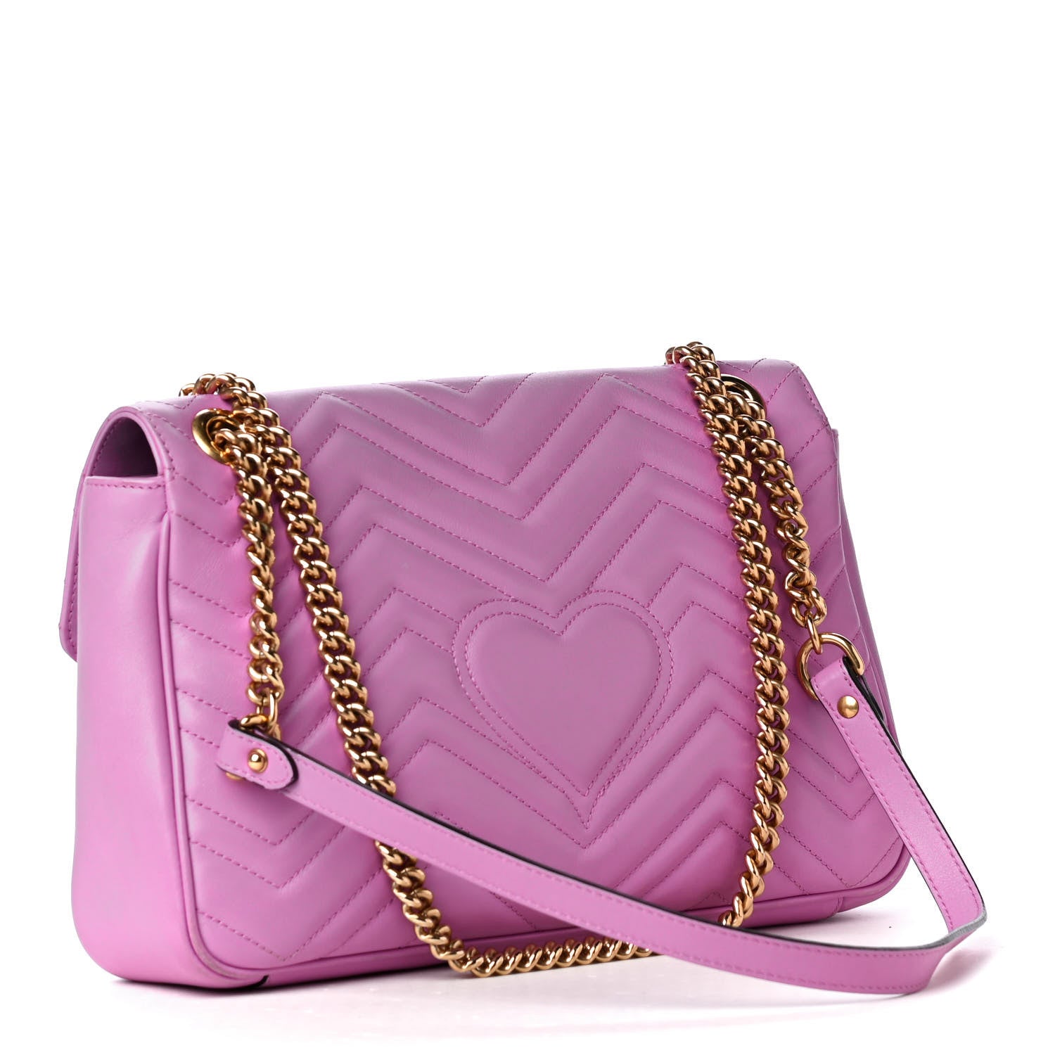 Gucci Calfskin Matelasse Medium GG Marmont Shoulder Bag Candy Mousse 2 of 4