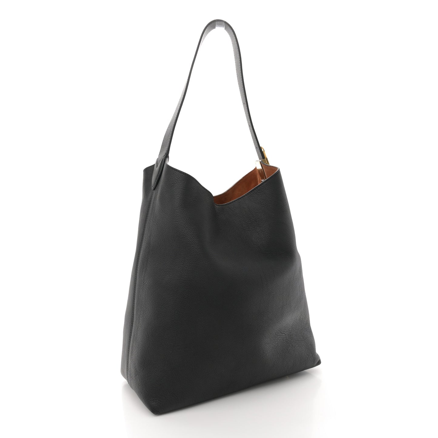 Grained Calfskin Low Key Hobo MM Black