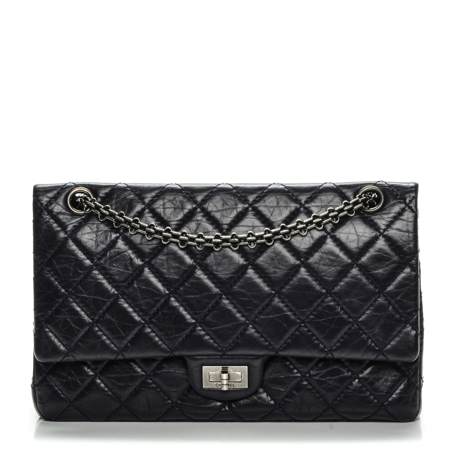 Aged Calfskin Quilted 2.55 Reissue 226 Flap Dark Purple