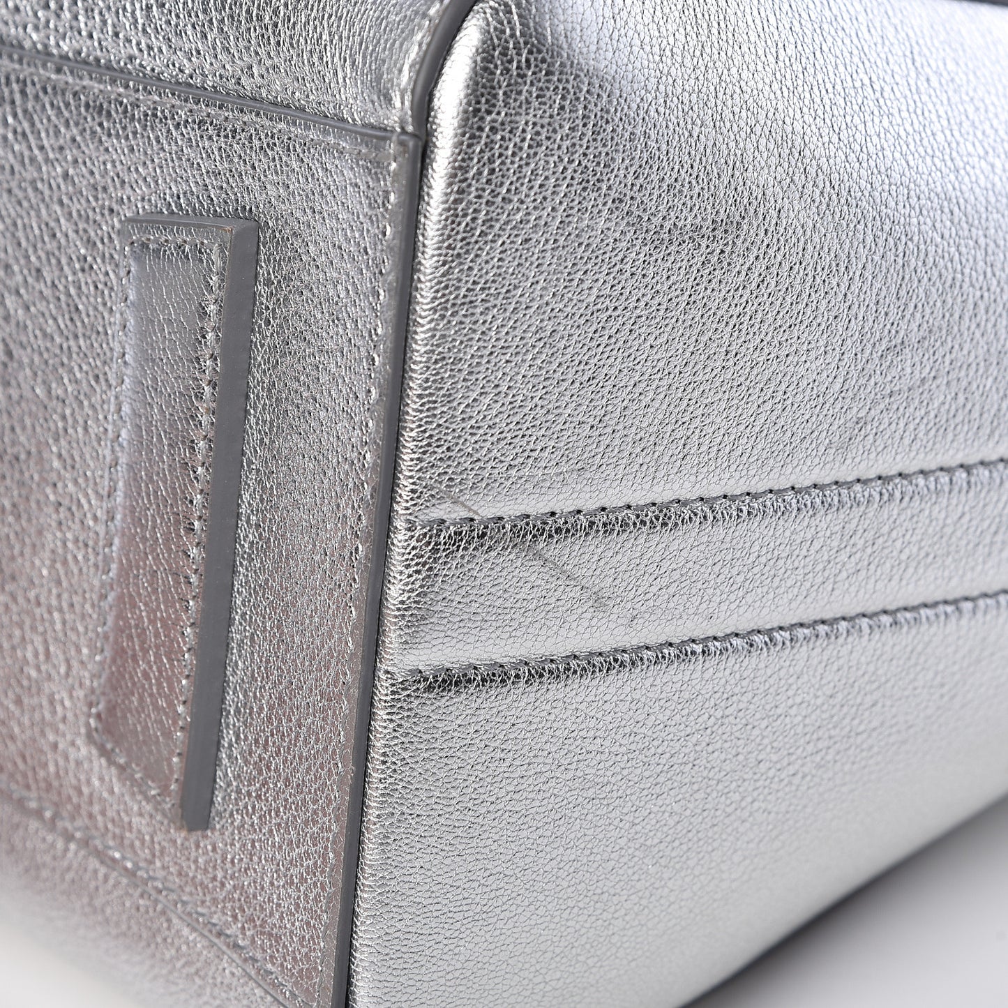 Metallic Sugar Goatskin Small Antigona Silver