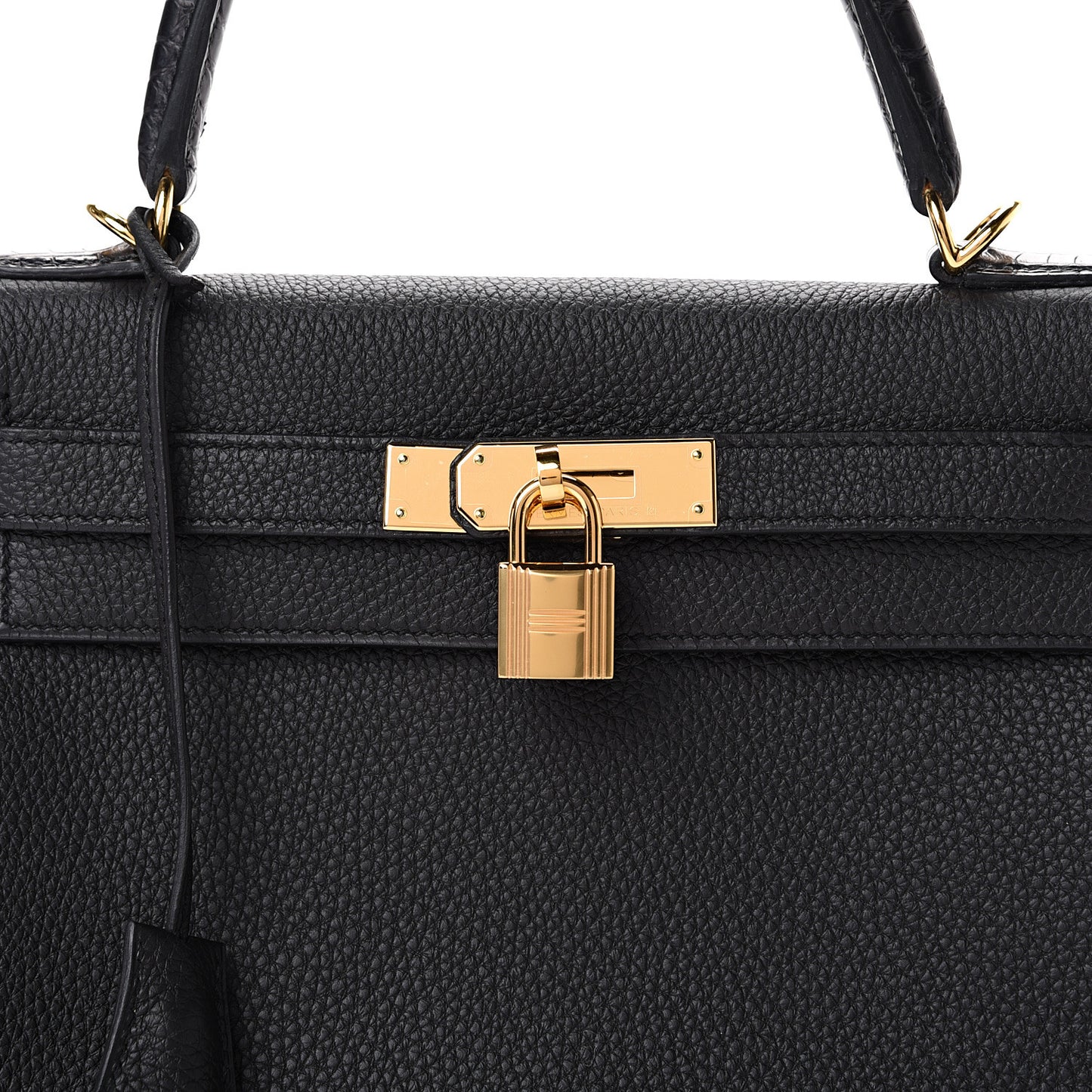 Togo Matte Alligator Kelly Retourne Touch 28 Black