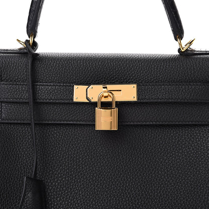 Hermes Togo Matte Alligator Kelly Retourne Touch 28 Black 37 of 38