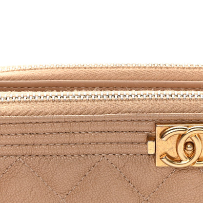 Chanel Caviar Quilted Small Boy Clutch With Chain Beige 14 of 18