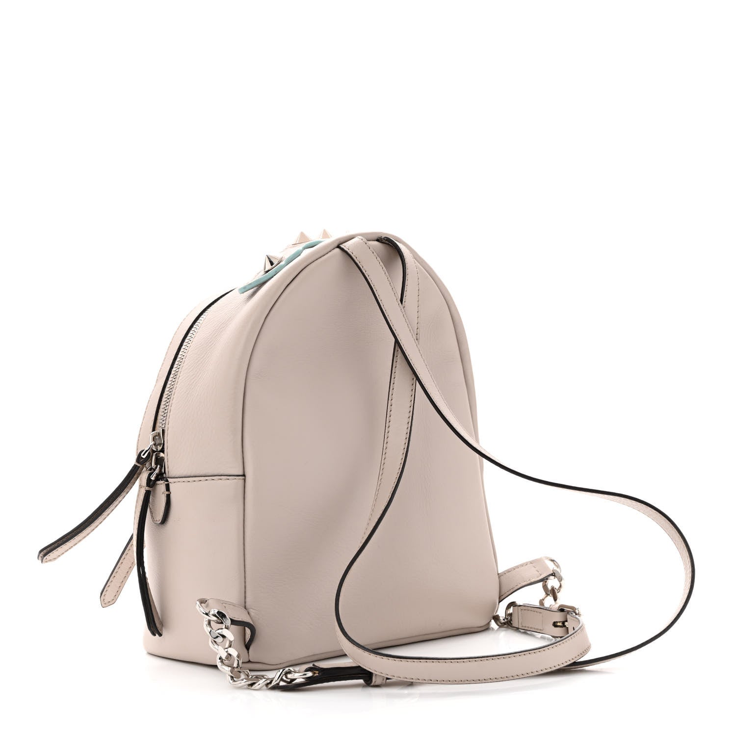 Fendi Vitello Dolce Floral Eyes Mini Backpack Grigio Polvere Multicolor 3 of 11