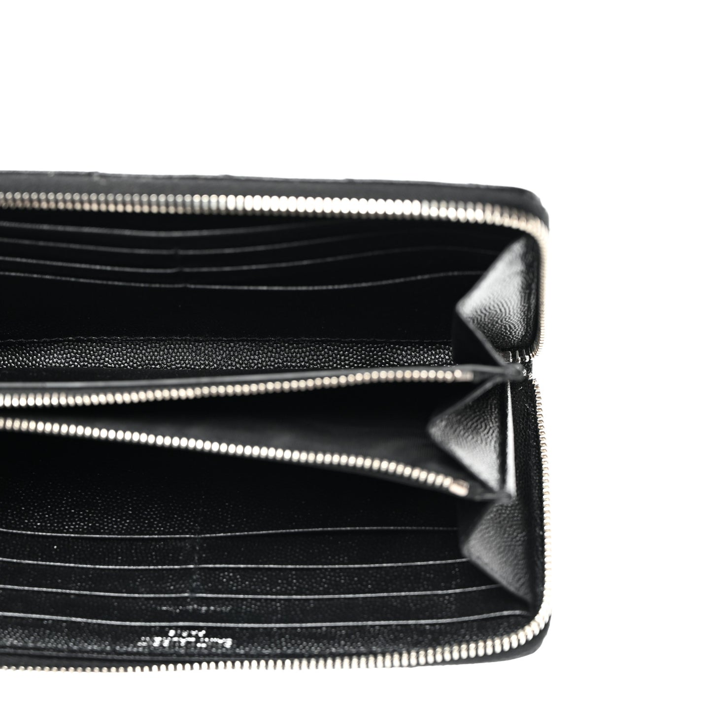 Grain De Poudre Matelasse Chevron Monogram Zip Around Wallet Black