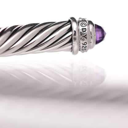 David Yurman Sterling Silver Diamond Amethyst 5mm Cable Classics Bracelet 4 of 5