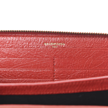 Balenciaga Agneau Classic Hardware Continental Zip Around Wallet Rouge Tango 8 of 9