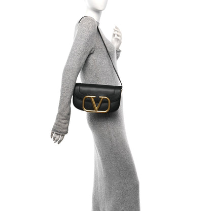 Valentino Garavani Smooth Calfskin Supervee Shoulder Bag Black 2 of 9
