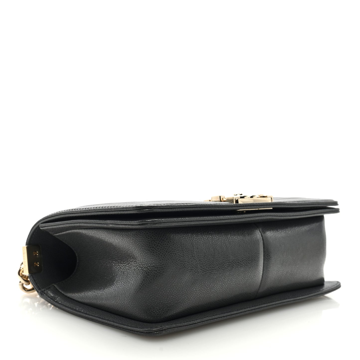 Caviar Quilted Medium Boy Flap Dark Grey