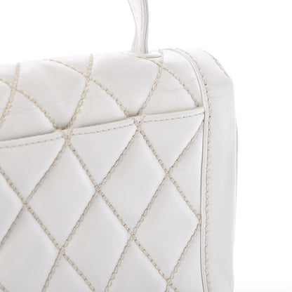 Chanel Calfskin Quilted Wild Stitch Flap White 11 of 13