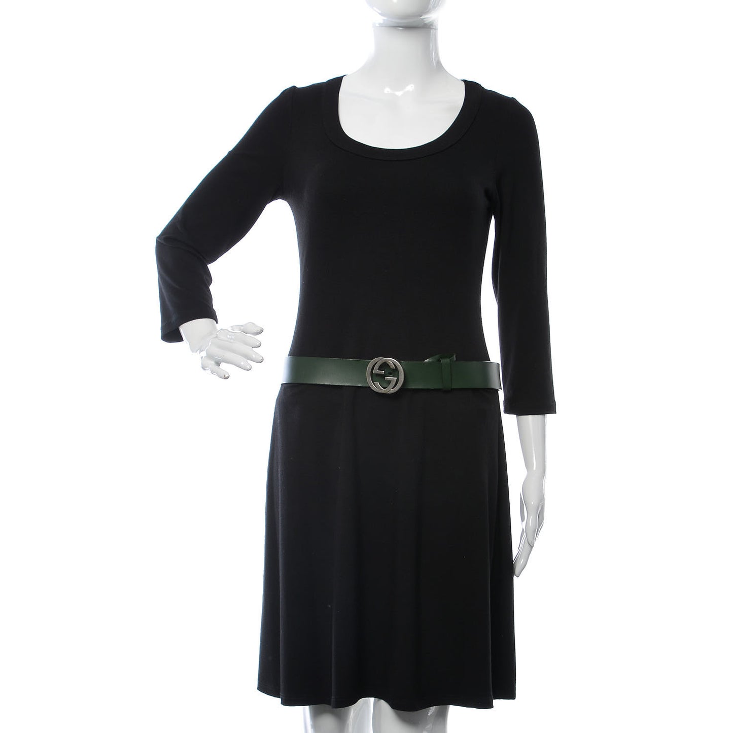 Selleria Calfskin Nickel Interlocking G 37mm Belt 90 36 Green