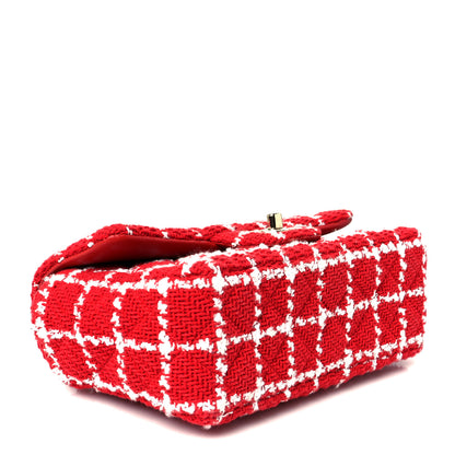Chanel Tweed Quilted Mini Rectangular Flap White Red 4 of 11