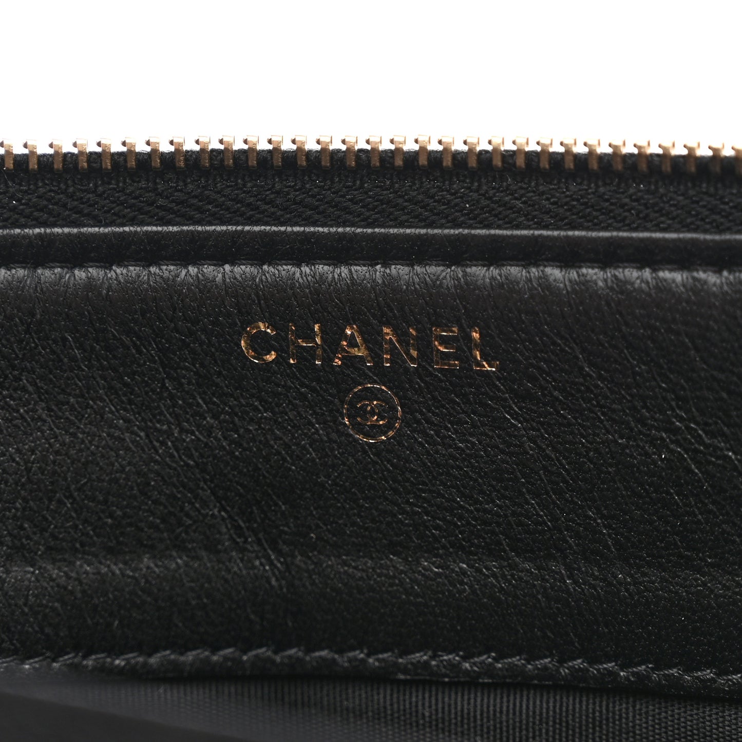 Lambskin Quilted Small Boy Zipped Pouch Black