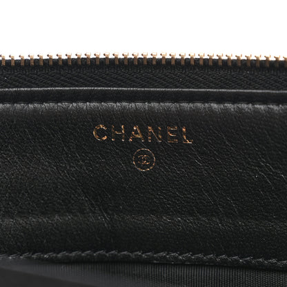 Chanel Lambskin Quilted Small Boy Zipped Pouch Black 6 of 9