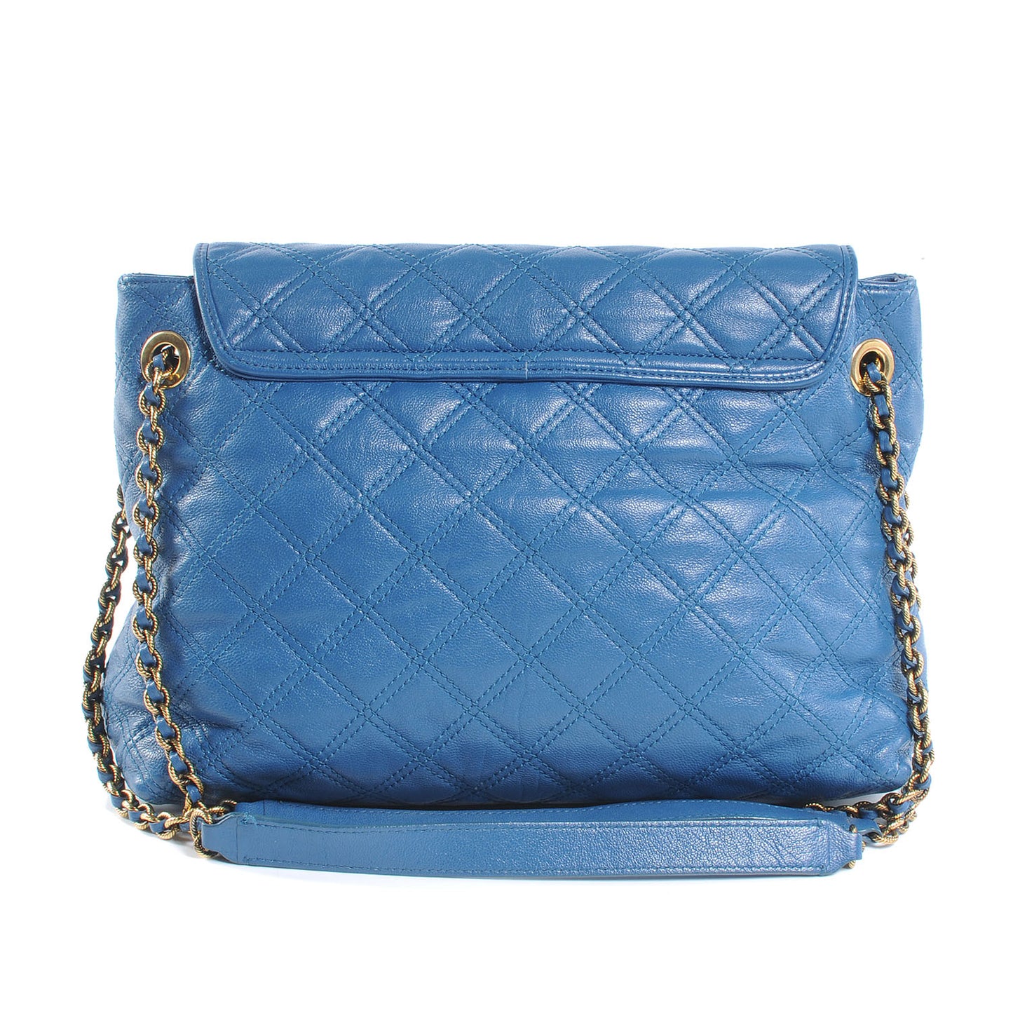 Leather Baroque Single Flap Blue