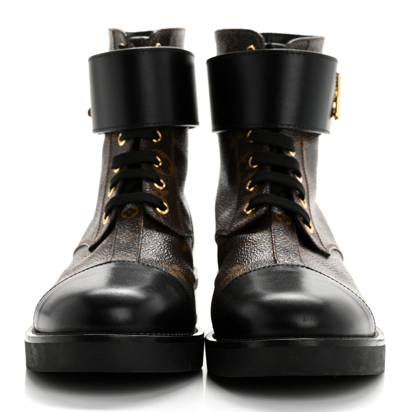 Calfskin Monogram Wonderland Flat Ranger Boots 37.5 Black