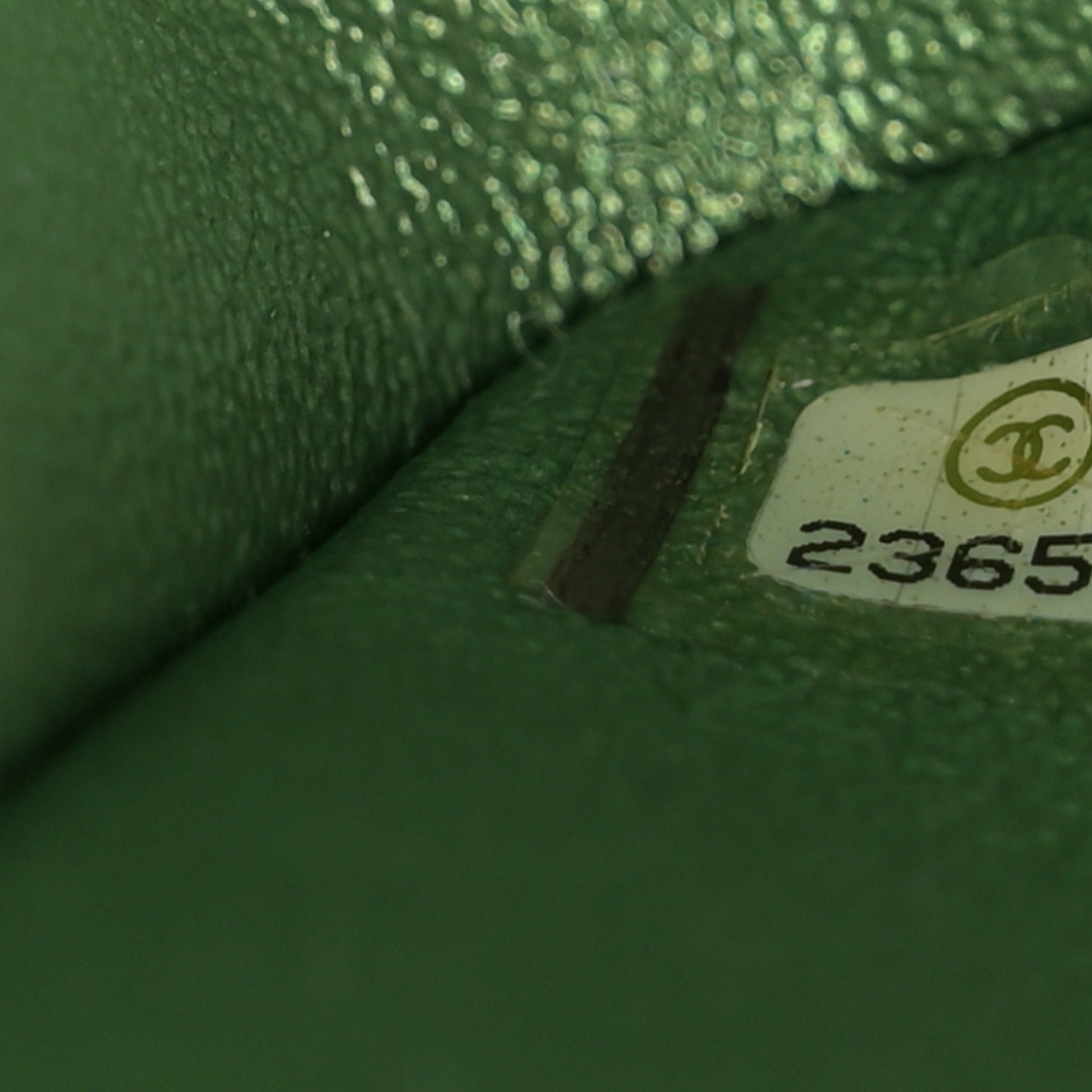 Iridescent Lambskin Quilted Medium Double Flap Green