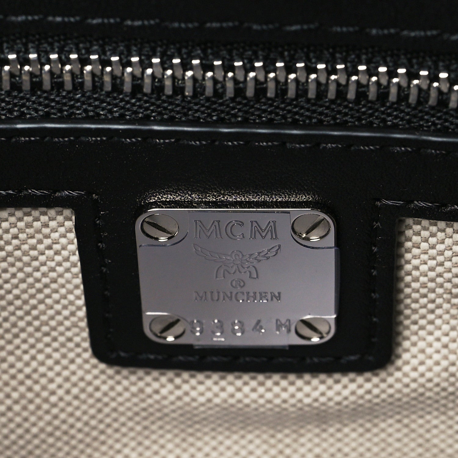 MCM Jacquard Monogram Small Tote Grey 6 of 9