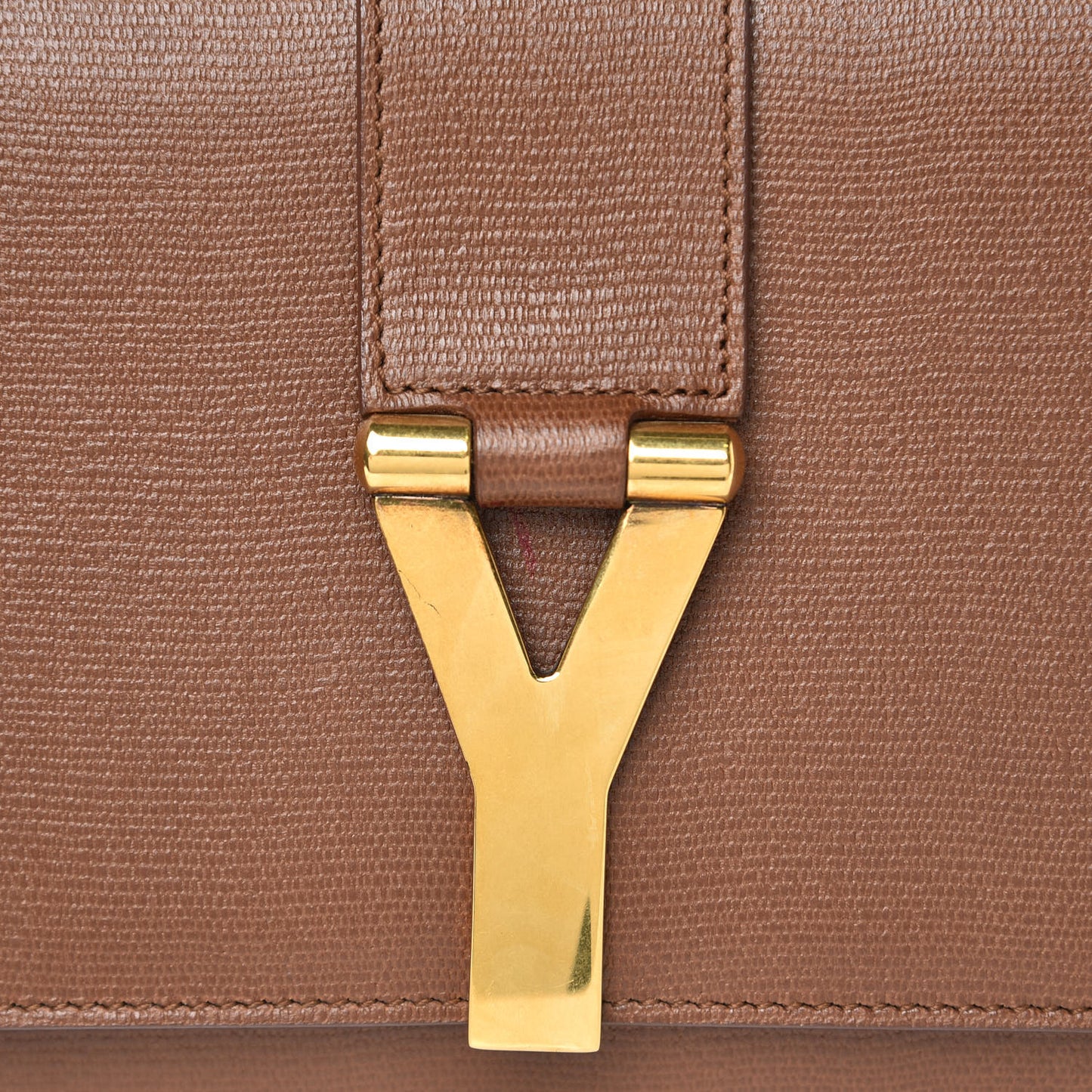 Textured Leather ChYc Clutch Brown
