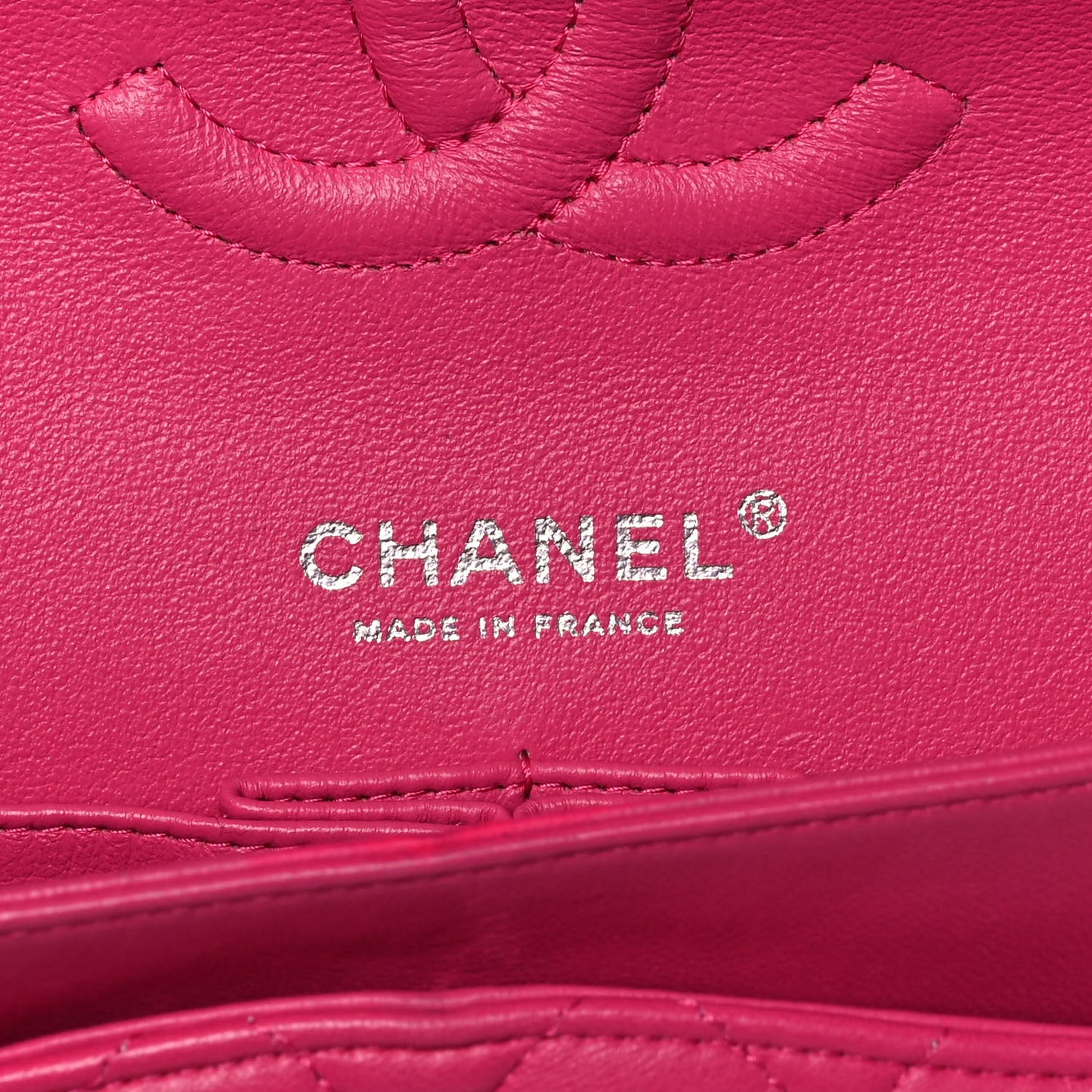 Lambskin Quilted Medium Double Flap Dark Pink