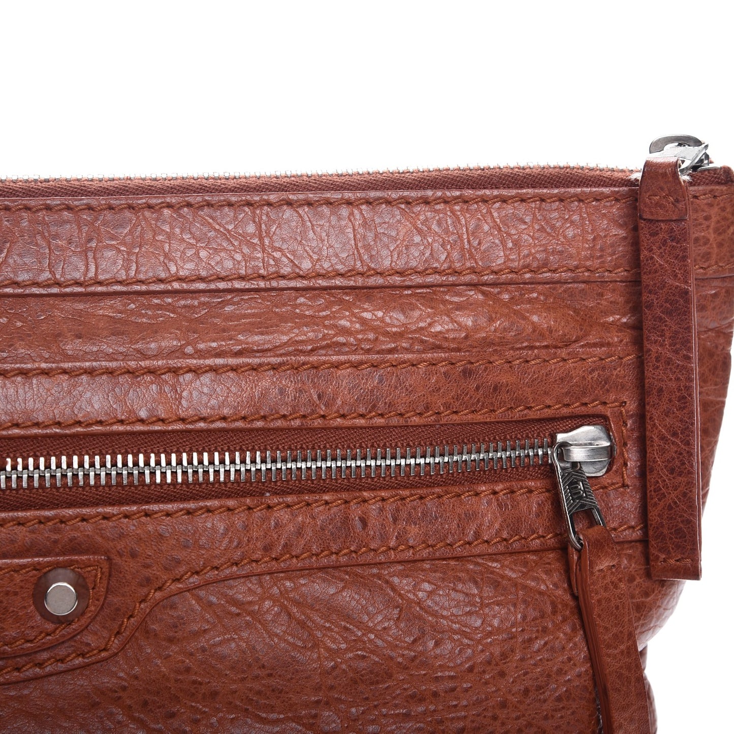 Agneau Arena Classic Hardware Medium Clip Brown