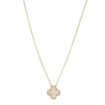 Van Cleef & Arpels 18K Yellow Gold Mother of Pearl Vintage Alhambra Pendant Necklace 1 of 6