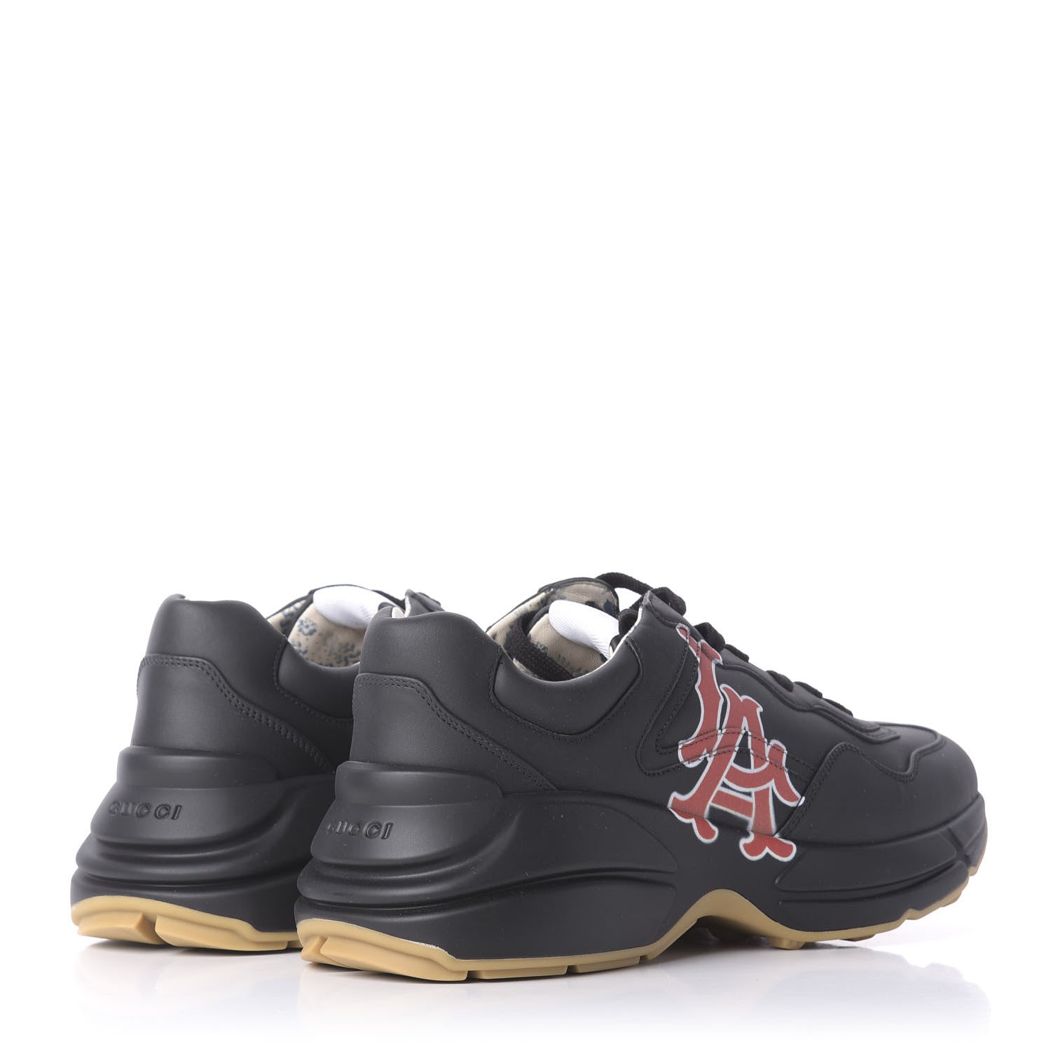 Gucci X MLB Calfskin LA Dodgers Mens Rhyton Sneakers 9 Black 4 of 12