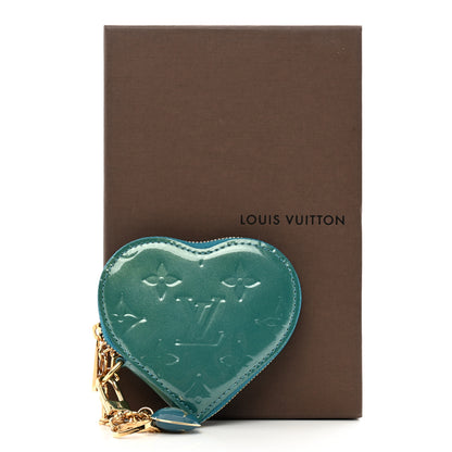 Louis Vuitton Vernis Heart Coin Purse Blue Galactic 8 of 8