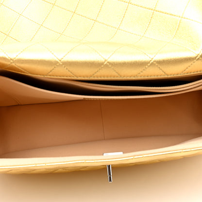 Chanel Metallic Lambskin Quilted XXL Travel Flap Bag Gold 5 of 10