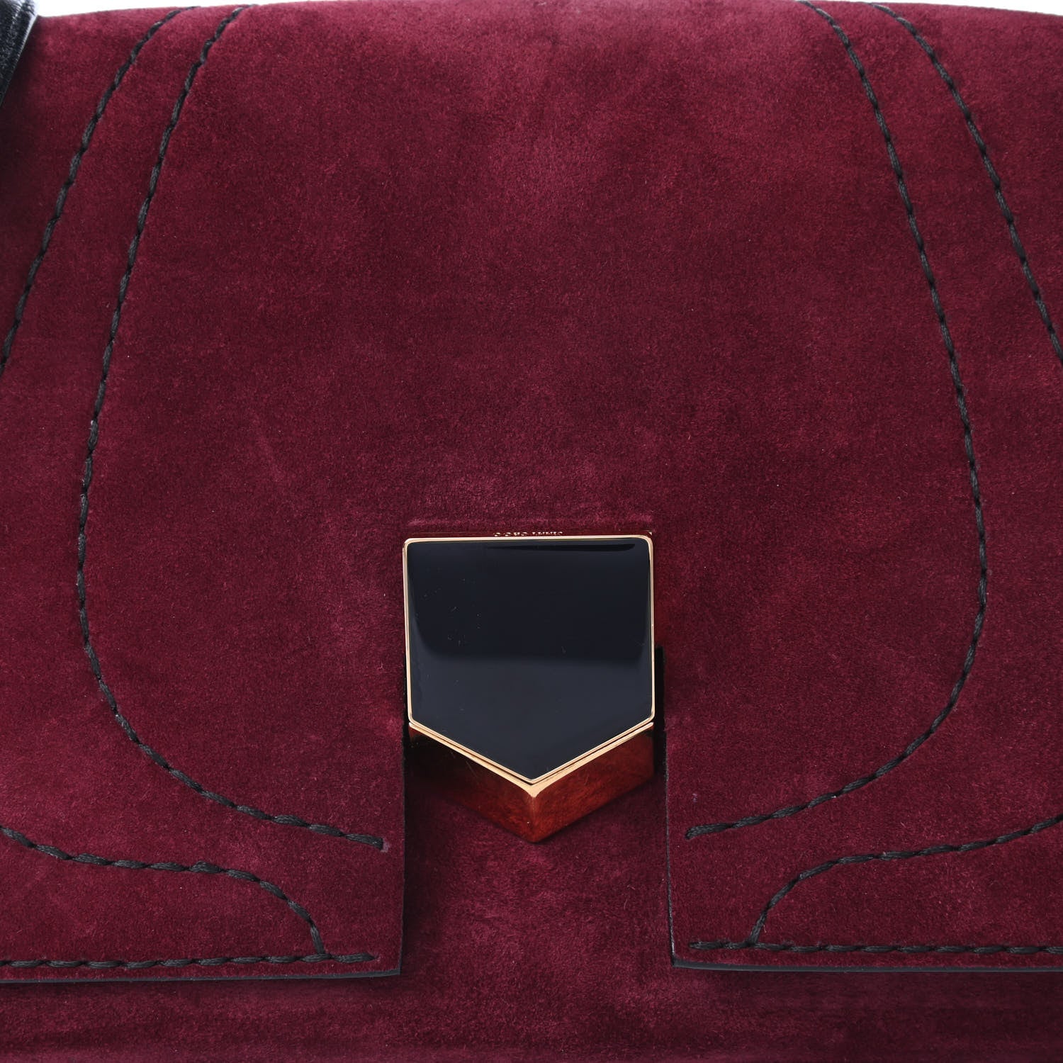 Jimmy Choo Suede Small Lockett Shoulder Bag Bordeaux 10 of 10