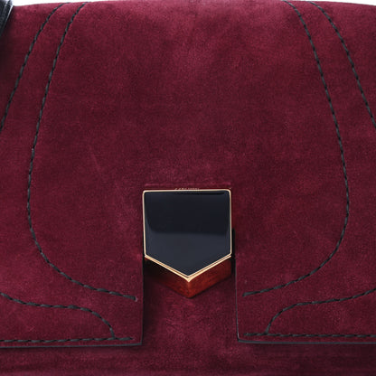 Jimmy Choo Suede Small Lockett Shoulder Bag Bordeaux 10 of 10