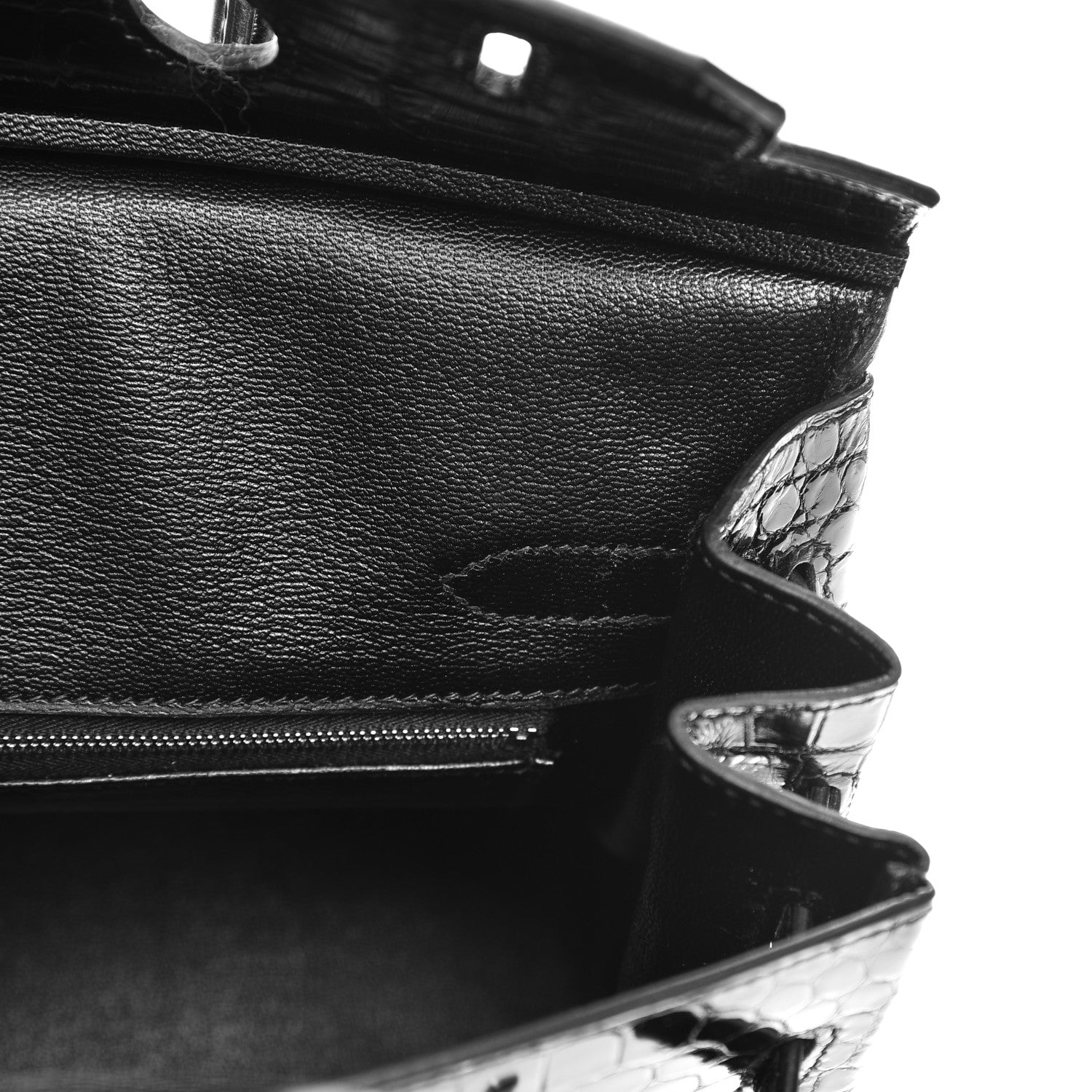 Hermes Shiny Porosus Crocodile Birkin 30 Black 25 of 38