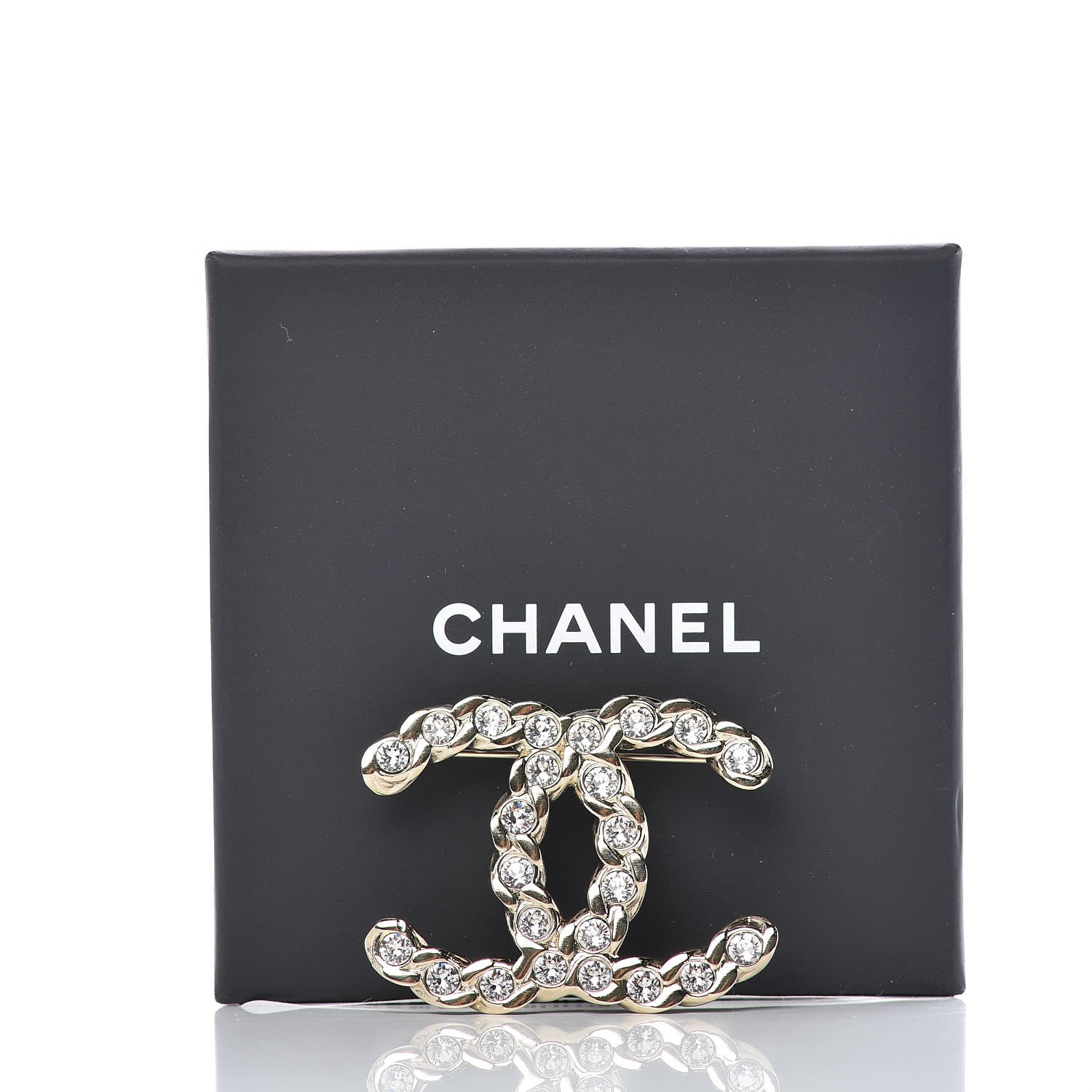 Chanel Crystal Pearls Coronation CC Brooch Gold 5 of 5