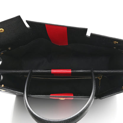 Burberry Calfskin Lizard Embossed Large Title Tote Black 5 of 11