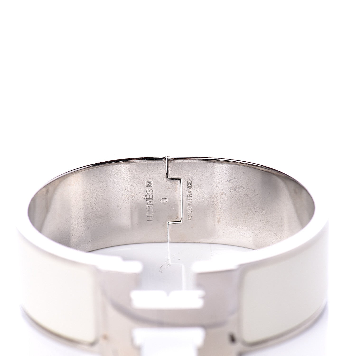 Hermes Enamel Wide Clic Clac H Bracelet PM White 3 of 3