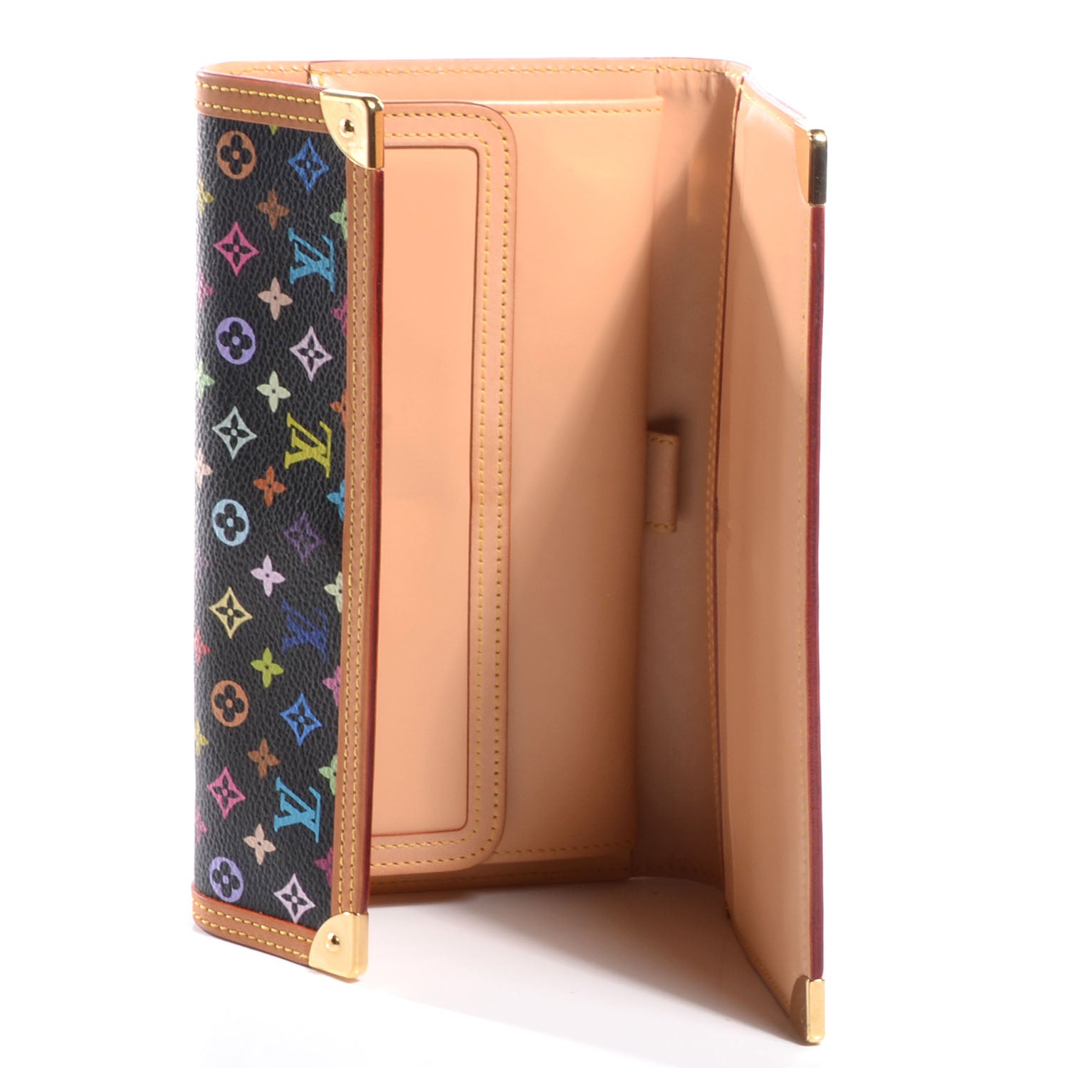 Louis Vuitton Monogram Multicolor Porte Tresor International Wallet Black 6 of 8