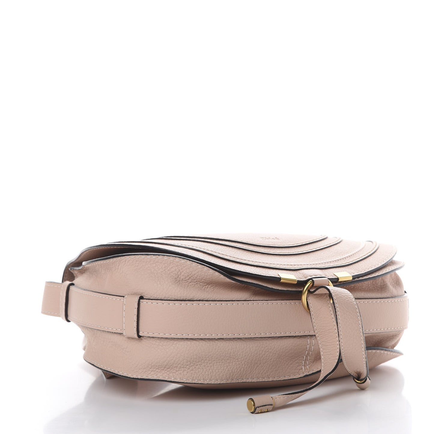 Calfskin Medium Marcie Round Crossbody Bag Blush Nude