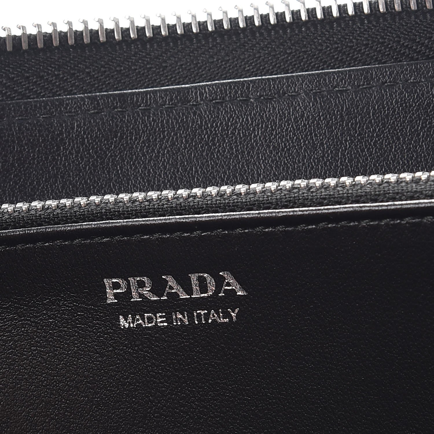 Prada Soft Calfskin Diagramme Zip Around Wallet Black 6 of 8